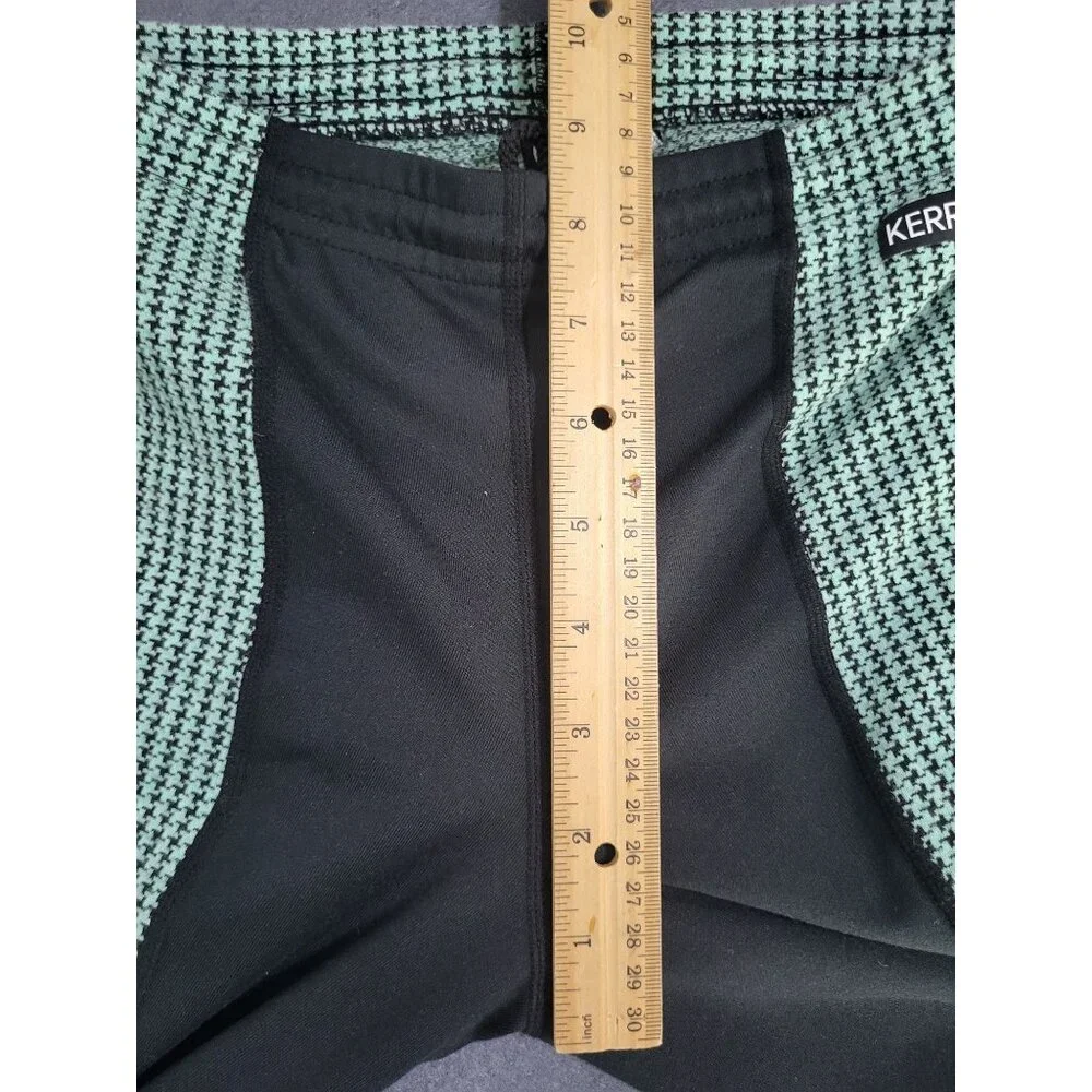 Kerrits Knee Patch Performance Tight Equestrian Pants Black Green Girl's XL